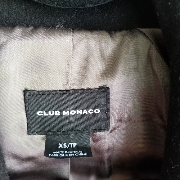 🧥CLUB MONACO BLACK WOOL DRESS COAT - Picture 4 of 13